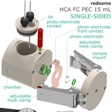 HCA FC PEC 15 mL single-sided - Hook Clamp Assembled Front Contact Photo-electrochemical Cell - MSE Supplies LLC