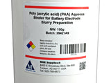 100g Poly(acrylic acid) (PAA) Aqueous Binder for Battery Electrode Slurry Preparation - MSE Supplies LLC