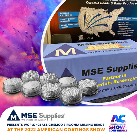MSE Supplies presents world-class CHEMCO zirconia milling beads at the 2022 American Coatings Show