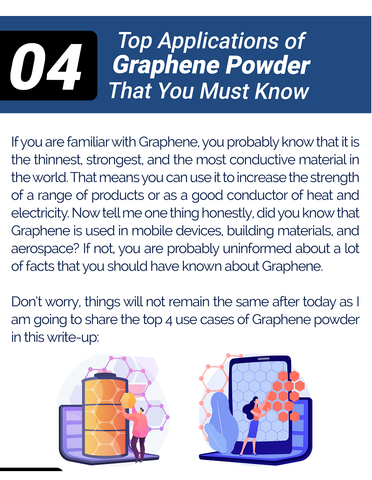Top 4 Applications of Graphene Powder That You Must Know