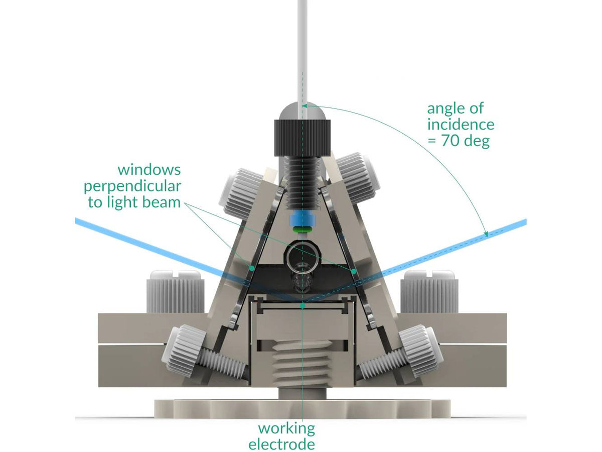 Ellipsometry Electrochemical Cell, Angle Of Incidence 70 Deg, Electrochemical Products, Redox.me, MSE Supplies