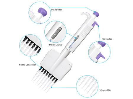 Biologix MicroPette Plus Pipettes 8-Channel, 1 Piece/Case, Liquid Handling, Biologix, MSE Supplies
