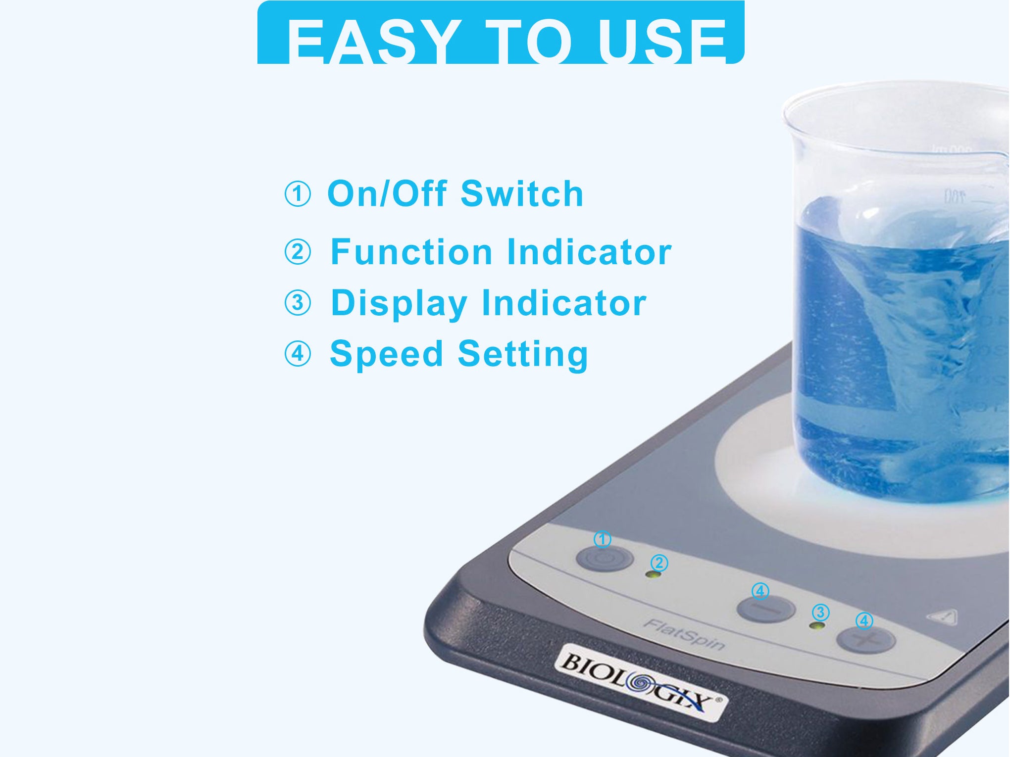 Biologix FlatSpin Magnetic Stirrer 1 Piece/Case, Stirrers, Biologix, MSE Supplies
