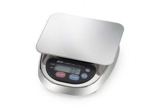 A&D Weighing Compact Washdown Scale, 3000g x 1g with Large Pan