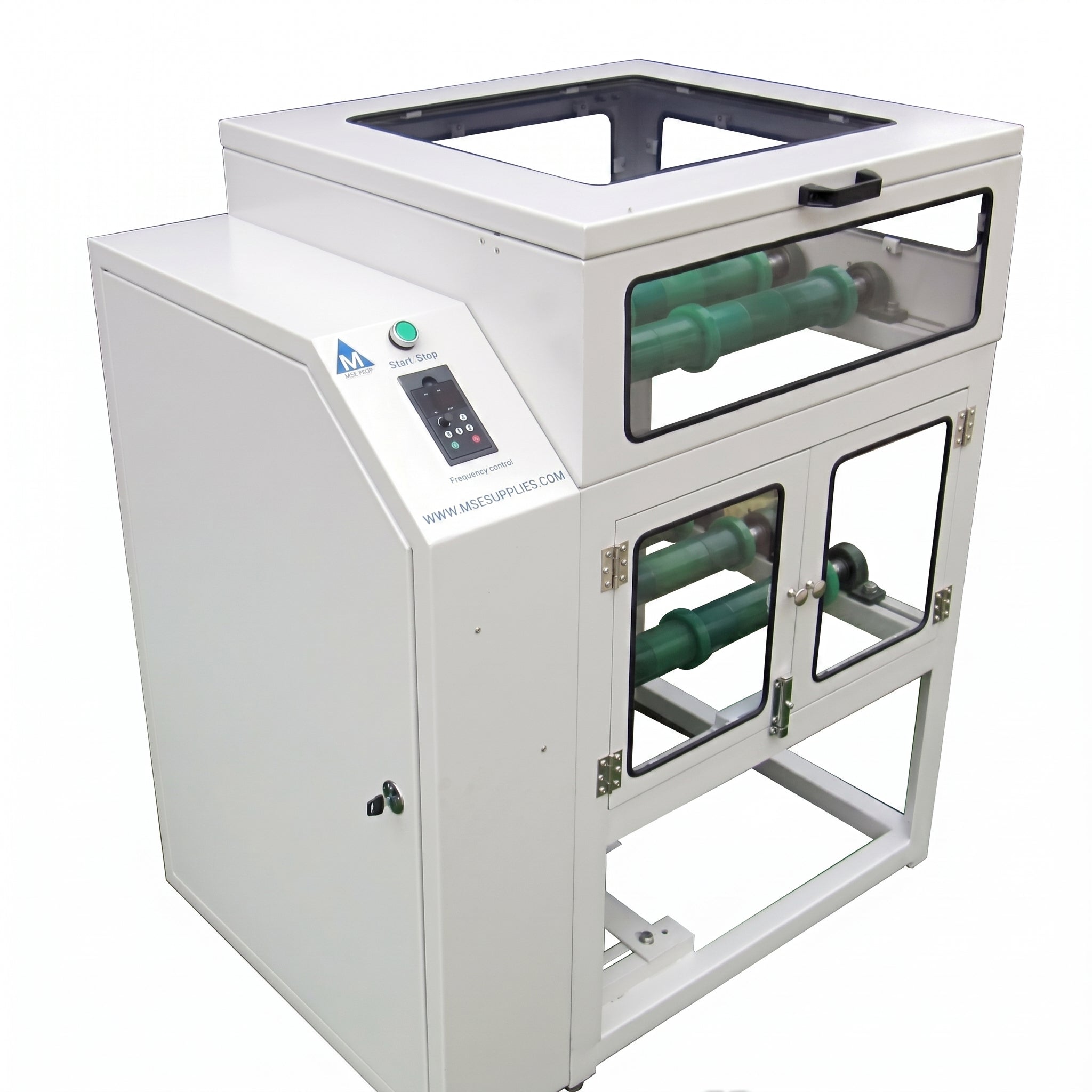 MSE PRO Roller Jar Mill with Safety Guard and Door Interlock System Two Tier, 8-Jar AI image