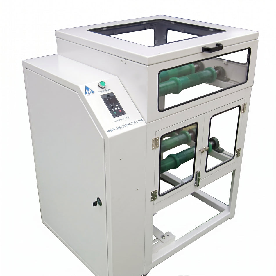 MSE PRO Roller Jar Mill with Safety Guard and Door Interlock System Two Tier, 8-Jar AI image
