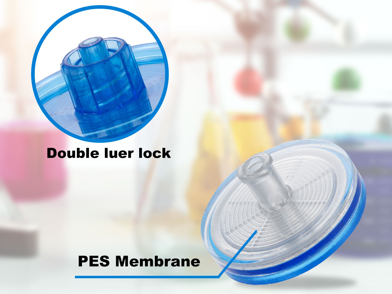 Biologix Sterile Syringe Filter-PES, 33mm Diameter (Double Luer Lock) 100/Pack, 400/Case - MSE Supplies LLC