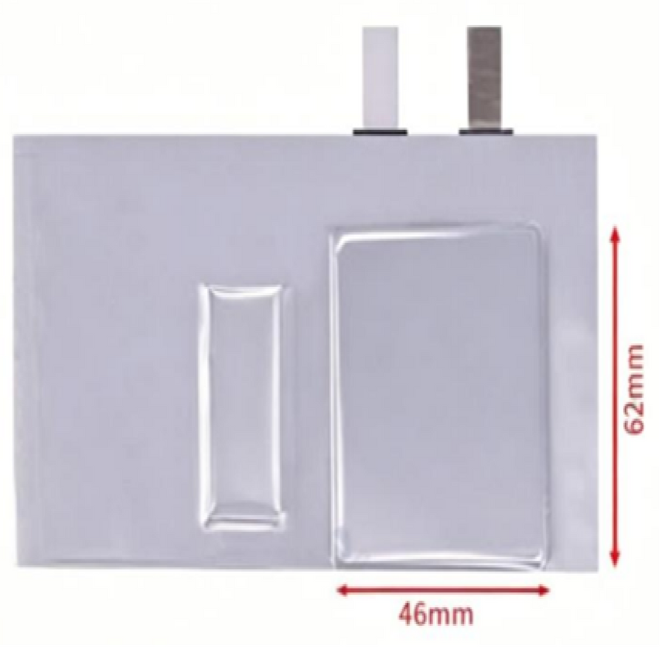 MSE PRO 46mm x 62mm Dry Pouch Cell without electrolyte, 2.0 Ah  (Cathode: NCM811, Anode: Silicon-Carbon)