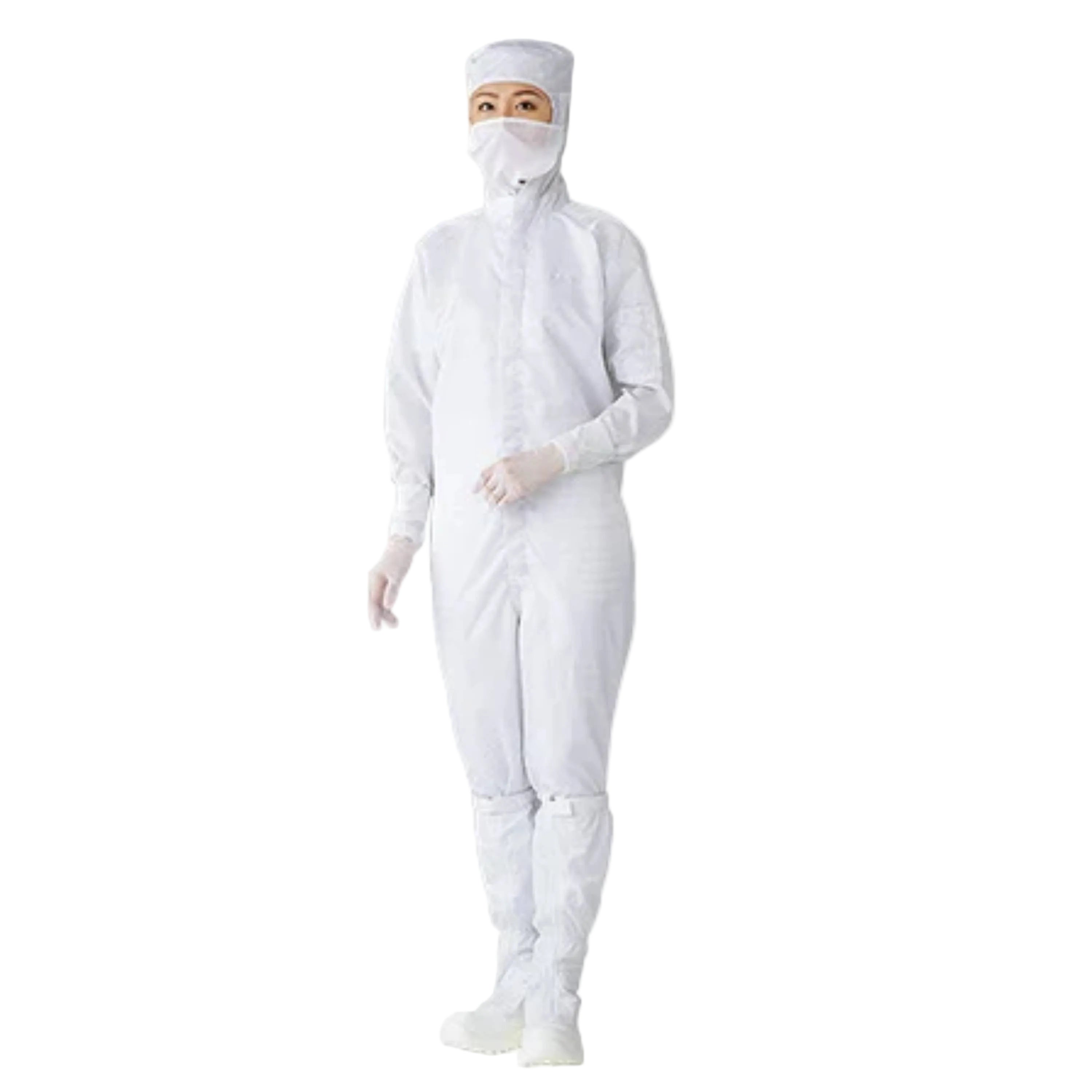 ASPURE Cleanroom Wear (Hood Integral, Center Fastener) White L
