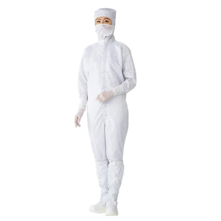 ASPURE Cleanroom Wear (Hood Integral, Center Fastener) White L