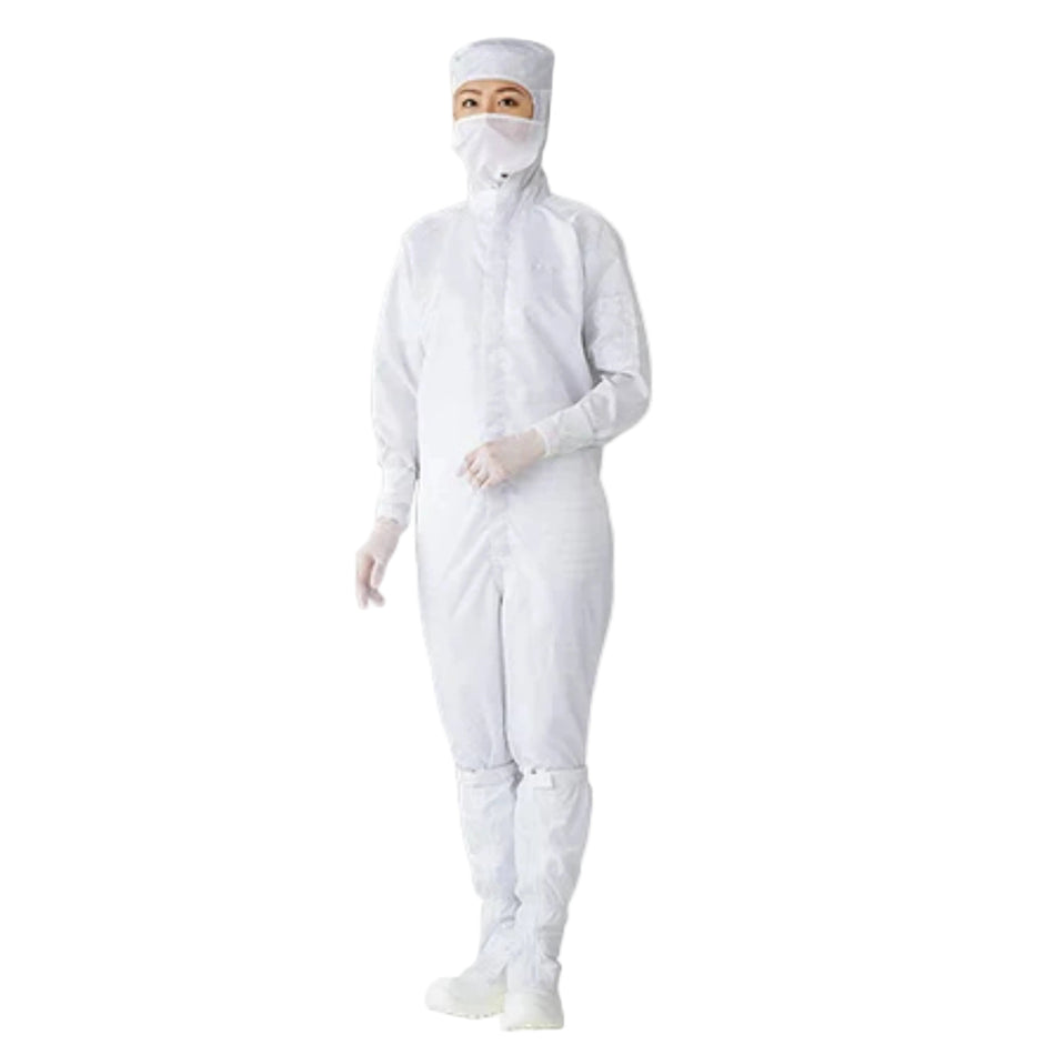 ASPURE Cleanroom Wear (Hood Integral, Center Fastener) White L