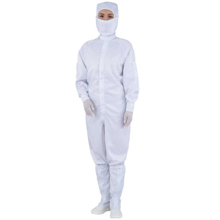 ASPURE Cleanroom Wear (Hood Integral, Fastener Center) White M