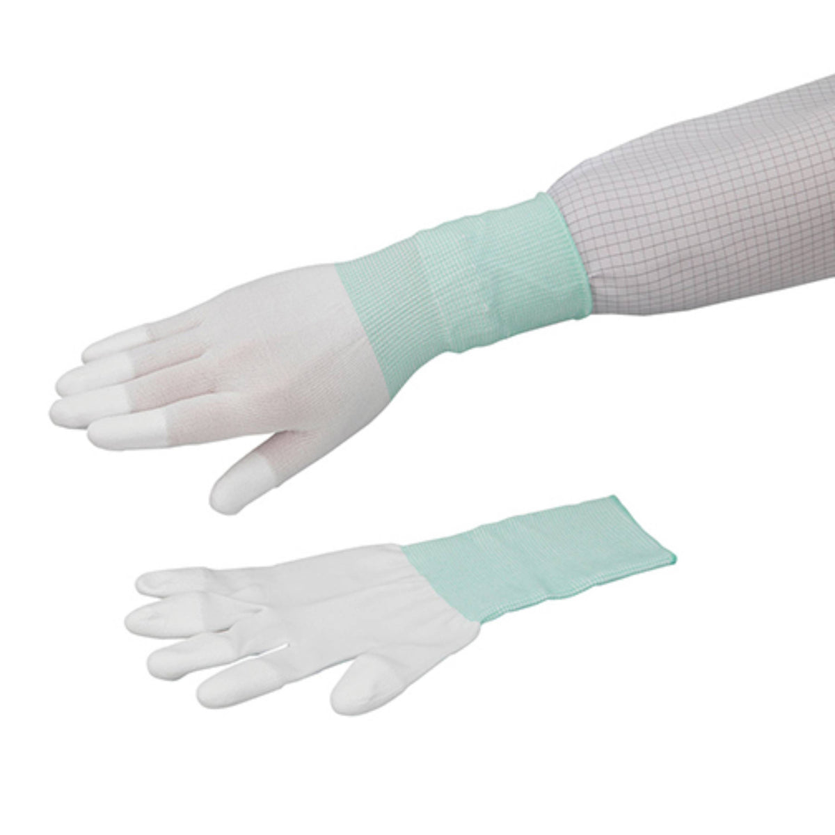 ASPURE Long PU Coat Nylon Gloves Fingertip Coat LL 10 pairs