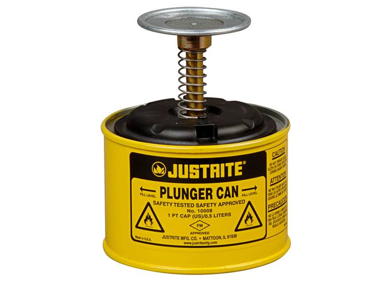 Ecosafe Plunger Container Built in Galvanized Steel - 1L - MSE Supplies LLC