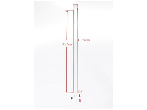 MSE PRO Sand Plate Chromatography Column, φ26mm, Effective Length 457mm, Gate Aperture: 2mm, 19/22 - MSE Supplies LLC