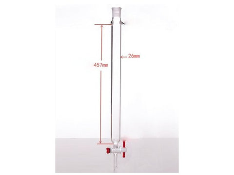 MSE PRO Plus Ears Chromatography Column, φ26mm, Effective Length 457mm, Gate Aperture: 2mm, 19/22 - MSE Supplies LLC