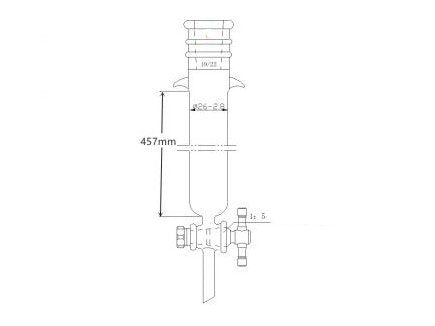 MSE PRO Strengthened Port, with Ears, Chromatography Column, φ26mm, Effective Length 457mm, Aperture of the Gate: 2mm, 19/22