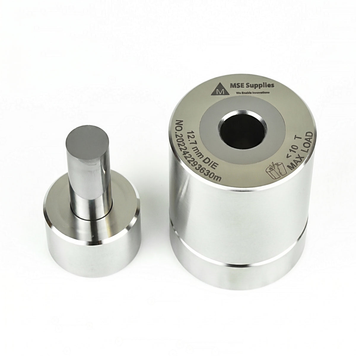 MSE PRO 0.5" (12.7 mm) Diameter Tungsten Carbide Dry Pellet Pressing Die Set AI image