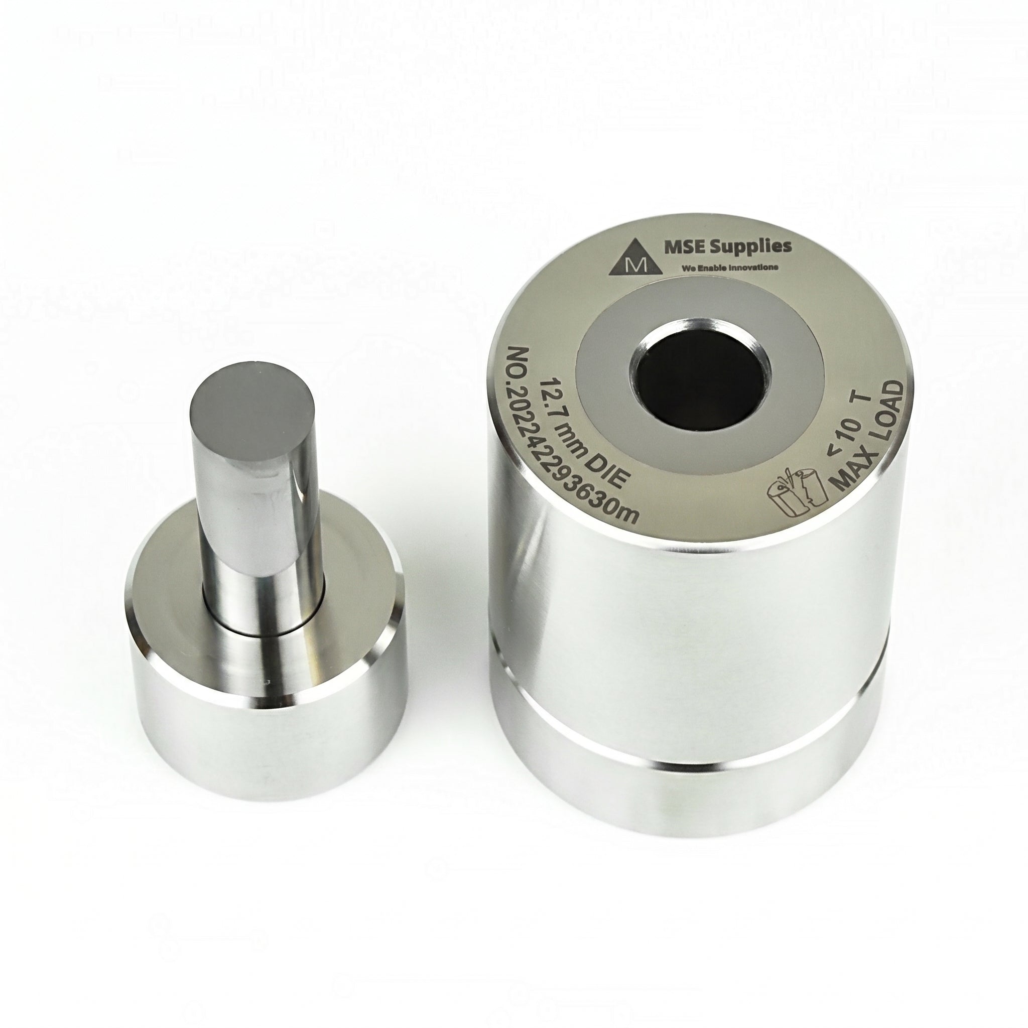 MSE PRO 0.5" (12.7 mm) Diameter Tungsten Carbide Dry Pellet Pressing Die Set AI image