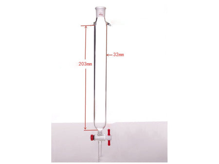 MSE PRO Plus Ears Chromatography Column, φ32mm, Effective Length 203mm, Gate Aperture: 2mm, 19/22 - MSE Supplies LLC