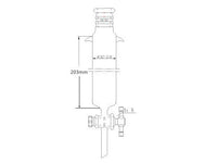 MSE PRO Strengthened Port, with Ears, Chromatography Column, φ32mm, Effective Length 203mm, Aperture of the Gate: 2mm, 19/22 - MSE Supplies LLC
