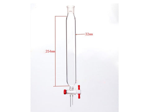 MSE PRO Chromatography Column, φ32mm, Effective Length 254mm, Aperture of the Gate: 2mm, 19/22 - MSE Supplies LLC