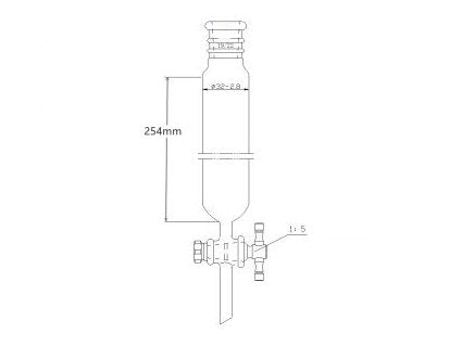 MSE PRO Reinforced Port, Chromatography Column, φ32mm, Effective Length 254mm, Gate Aperture: 2mm, 19/22