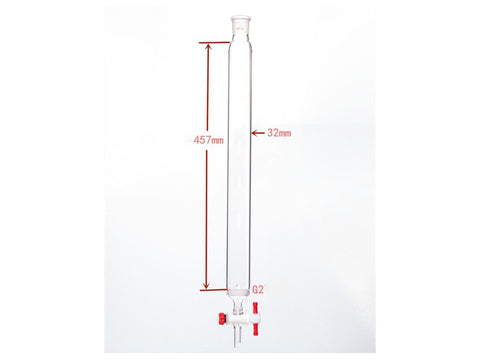 MSE PRO Sand Plate Chromatography Column, φ32mm, Effective Length 457mm, Gate Aperture: 2mm, 19/22