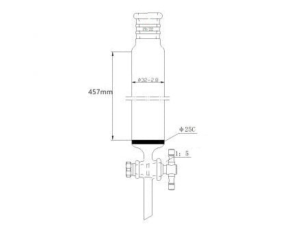 MSE PRO Strengthened Port, with Sand Plate Chromatography Column, φ32mm, Effective Length 457mm, Gate Aperture: 2mm, 19/22 - MSE Supplies LLC