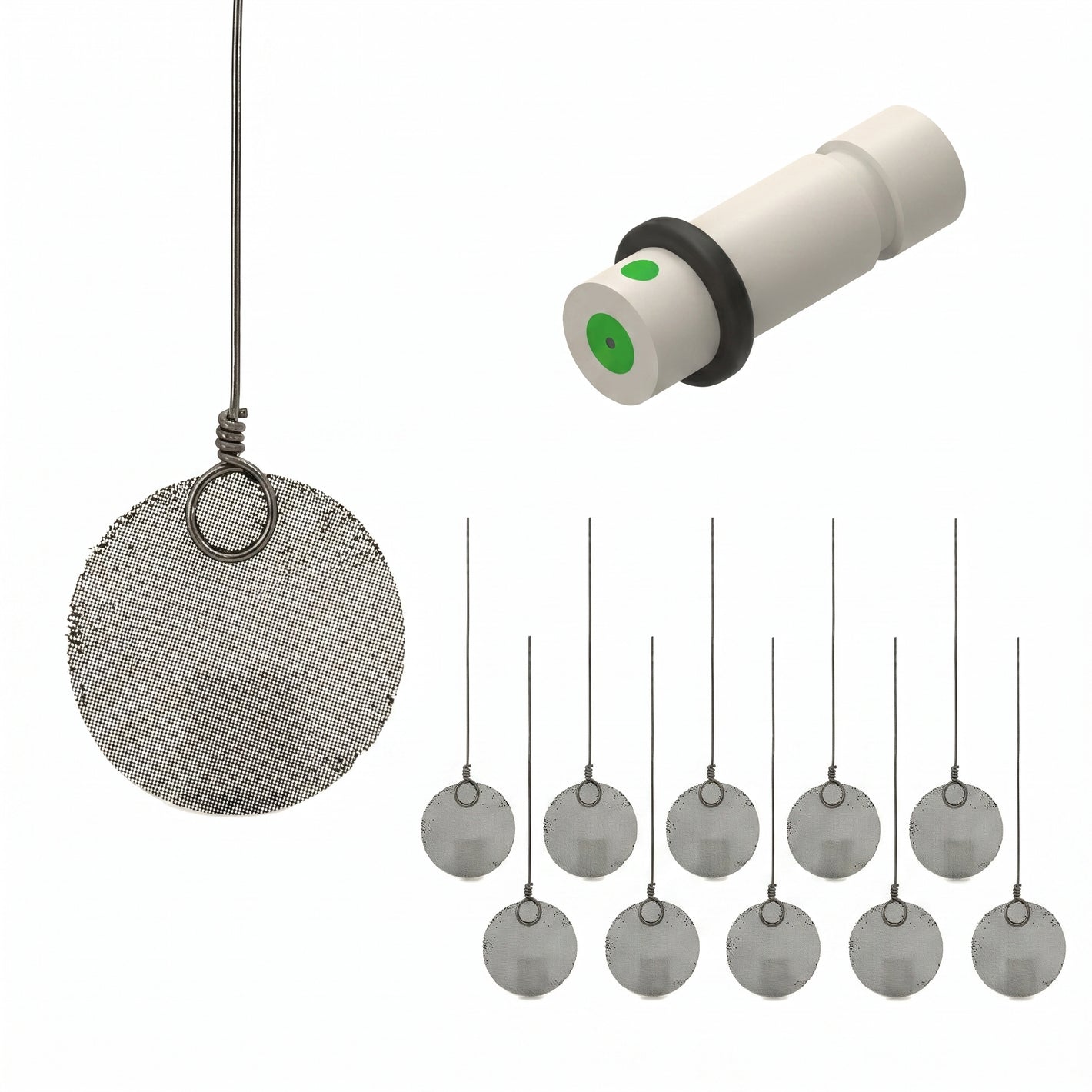 Current Collector - Graphite coated Stainless Steel 316L mesh with Tantalum clip and septum plug AI image