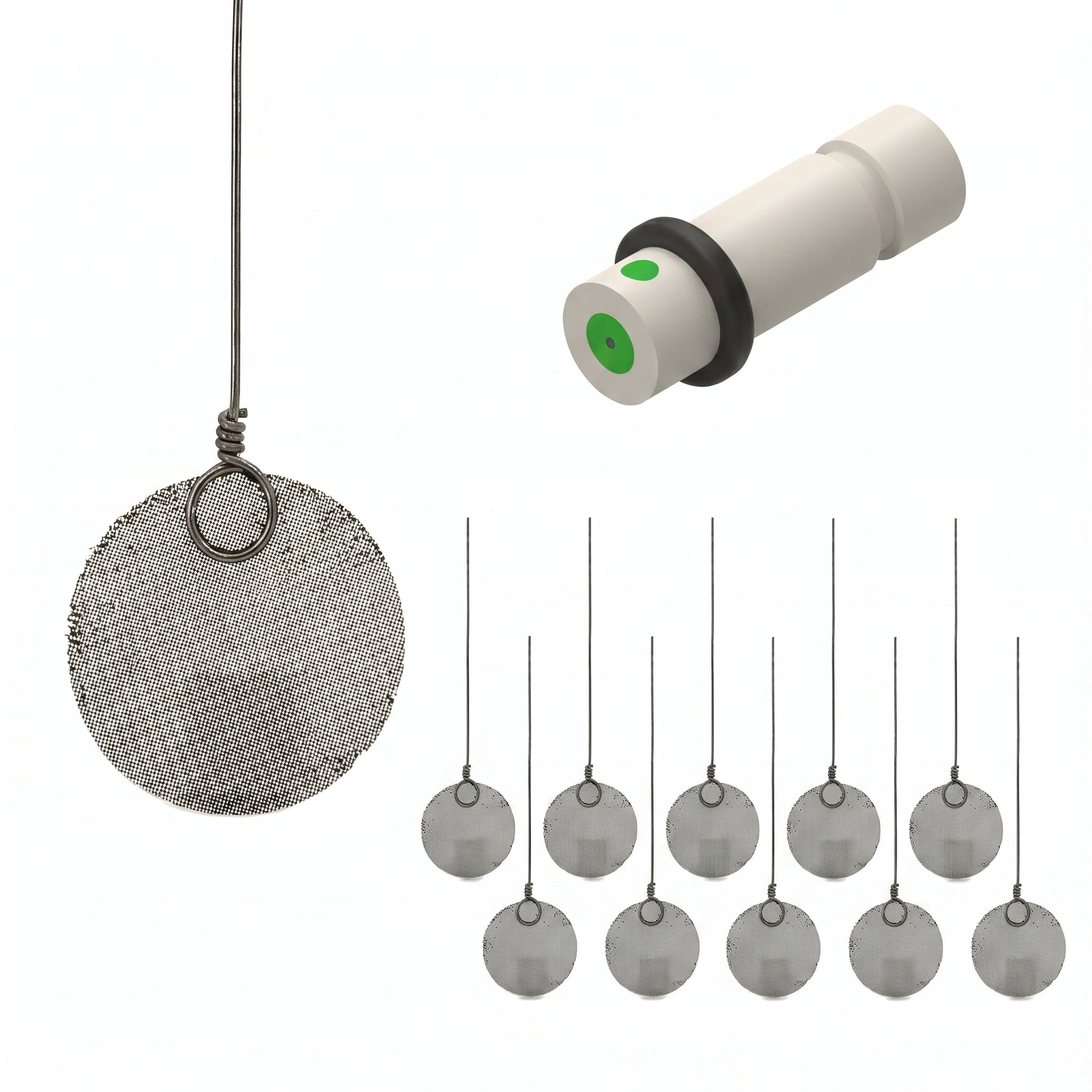 Current Collector - Graphite coated Stainless Steel 316L mesh with Tantalum clip and septum plug AI image