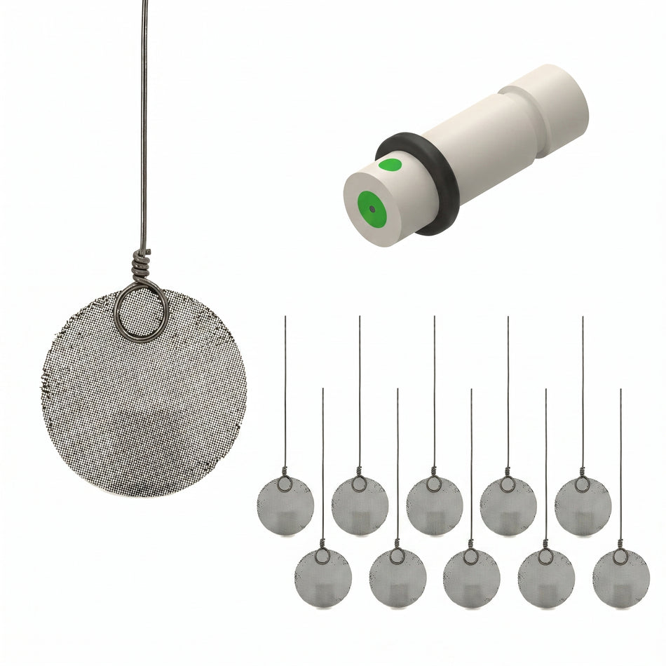 Current Collector - Graphite coated Stainless Steel 316L mesh with Tantalum clip and septum plug AI image