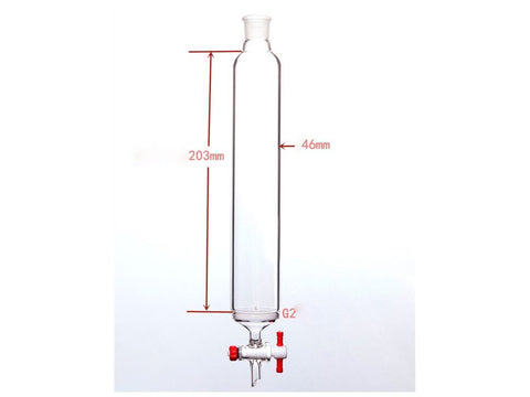 MSE PRO Sand Plate Chromatography Column, φ46mm, Effective Length 203mm, Gate Aperture: 2mm, 19/22