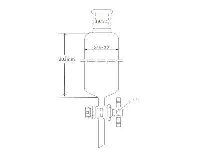 MSE PRO Reinforced Port, Chromatography Column, φ46mm, Effective Length 203mm, Gate Aperture: 2mm, 19/22