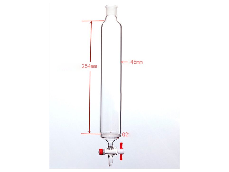 MSE PRO Sand Plate Chromatography Column, φ46mm, Effective Length 254mm, Gate Aperture: 2mm, 19/22