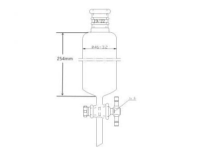 MSE PRO Reinforced Port, Chromatography Column, φ46mm, Effective Length 254mm, Gate Aperture: 2mm, 19/22 - MSE Supplies LLC