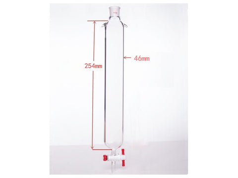 MSE PRO Plus Ears Chromatography Column, φ46mm, Effective Length 254mm, Gate Aperture: 2mm, 19/22 - MSE Supplies LLC