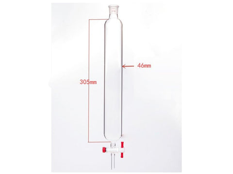 MSE PRO Chromatography Column, φ46mm, Effective Length 305mm, Aperture of the Gate: 2mm, 19/22 - MSE Supplies LLC