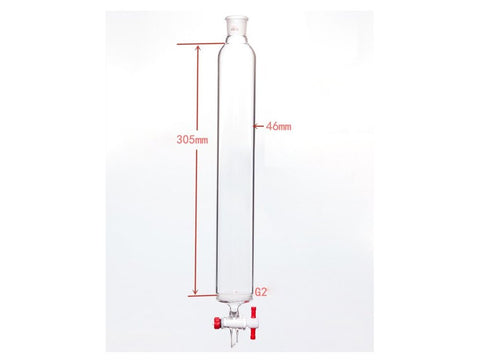 MSE PRO Sand Plate Chromatography Column, φ46mm, Effective Length 305mm, Gate Aperture: 2mm, 19/22 - MSE Supplies LLC