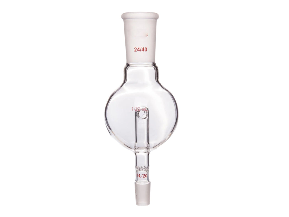 MSE PRO Splash-Proof Balls, Perforated Glass, Upper Mouth: 24/40, Lower Mouth: 14/20, 100mL - MSE Supplies LLC