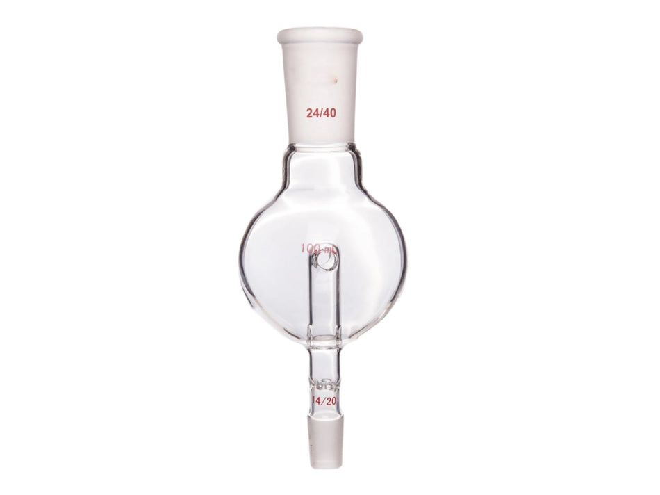 MSE PRO Splash-Proof Balls, Perforated Glass, Upper Mouth: 24/40, Lower Mouth: 14/20, 100mL - MSE Supplies LLC