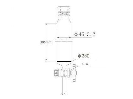 MSE PRO Strengthened Port, with Sand Plate Chromatography Column, φ46mm, Effective Length 305mm, Gate Aperture: 2mm, 19/22 - MSE Supplies LLC