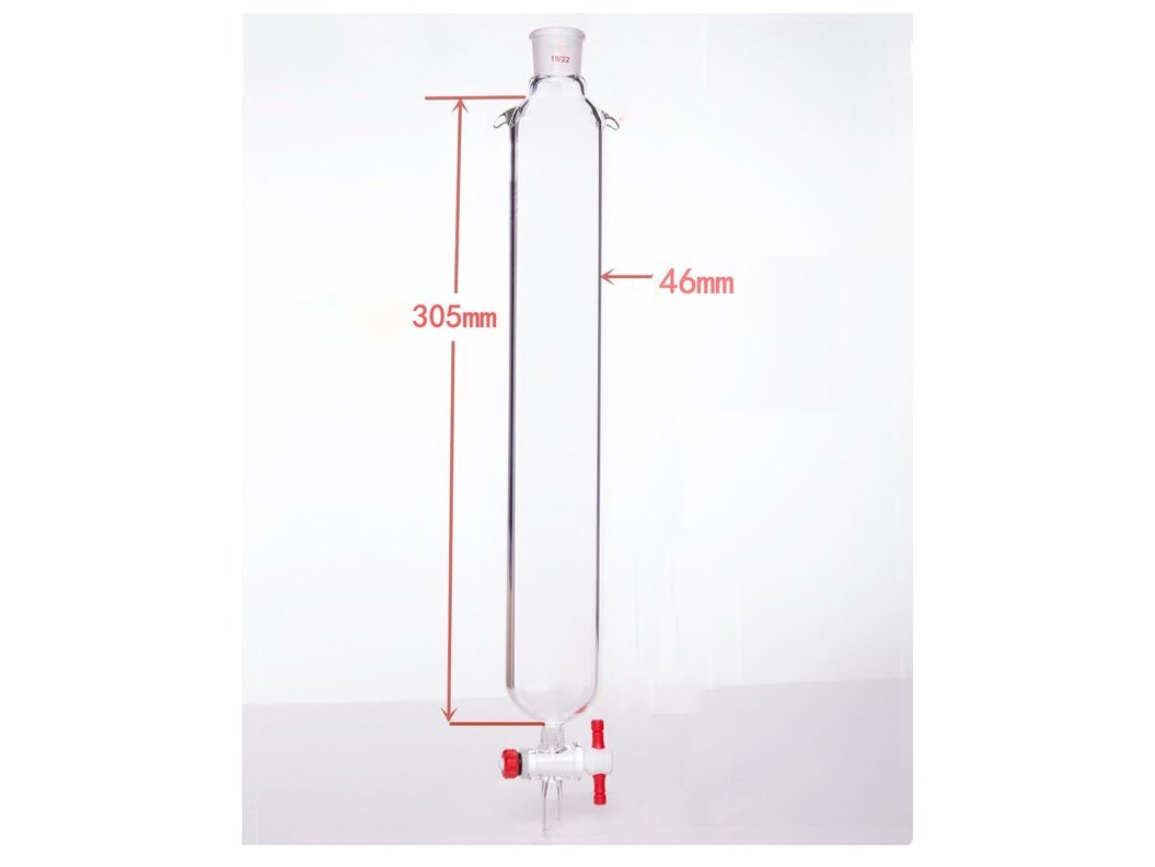 MSE PRO Plus Ears Chromatography Column, φ46mm, Effective Length 305mm, Gate Aperture: 2mm, 19/22 - MSE Supplies LLC