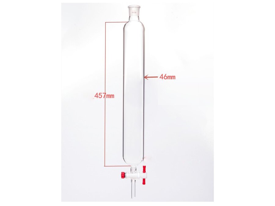 MSE PRO Chromatography Column, φ46mm, Effective Length 457mm, Aperture of the Gate: 2mm, 19/22 - MSE Supplies LLC