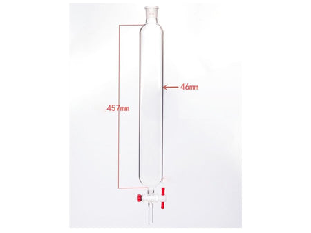 MSE PRO Chromatography Column, φ46mm, Effective Length 457mm, Aperture of the Gate: 2mm, 19/22 - MSE Supplies LLC