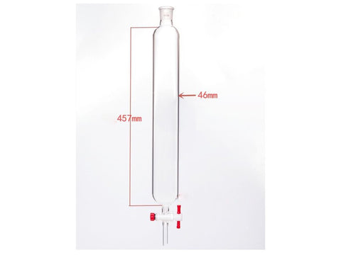 MSE PRO Chromatography Column, φ46mm, Effective Length 457mm, Aperture of the Gate: 2mm, 19/22 - MSE Supplies LLC