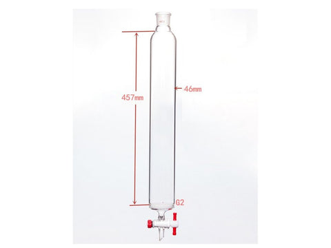 MSE PRO Sand Plate Chromatography Column, φ46mm, Effective Length 457mm, Gate Aperture: 2mm, 19/22 - MSE Supplies LLC