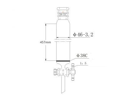 MSE PRO Strengthened Port, with Sand Plate Chromatography Column, φ46mm, Effective Length 457mm, Gate Aperture: 2mm, 19/22 - MSE Supplies LLC