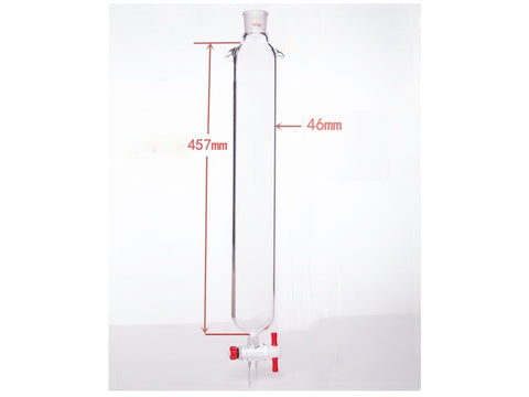 MSE PRO Plus Ears Chromatography Column, φ46mm, Effective Length 457mm, Gate Aperture: 2mm, 19/22 - MSE Supplies LLC