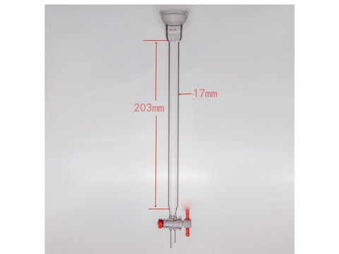 MSE PRO Ball Grinding Mouth Chromatography Column, φ17mm, Effective Length: 203mm, 2mm Aperture, 35/20 - MSE Supplies LLC
